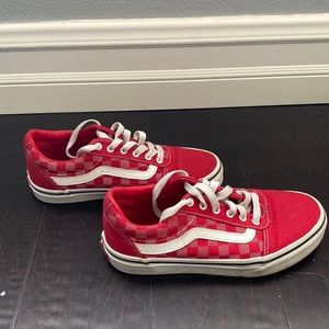 Red checkered kids vans